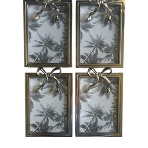 Threshold Set of 4 Silver Bow Picture Frames 5 x 7 Inch